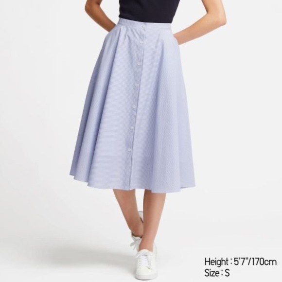 Uniqlo Dresses & Skirts - Uniqlo Striped Button Down Full Vintage 50s  Pinup Midi Skirt 50s Large